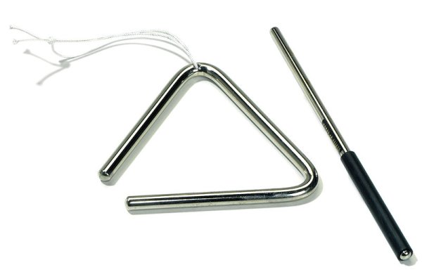 4" Chrome Steel Triangle w/ Striker & Holder