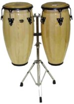 Natural Double Conga Set 10” & 11” with Stand