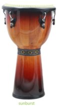 12" Djembe with Comfort Rim and Natural Skin Head, Sunburst