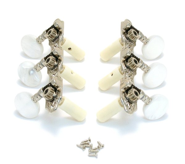 3 Per Side Classical Guitar Machine Heads, Nickel