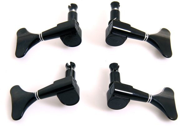 Mini Bass 2 Per Side Machine Heads, Black Chrome