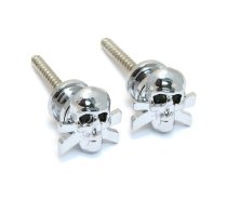 Custom Designed Strap Skull Buttons, Chrome