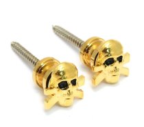 Custom Designed Strap Skull Buttons, Gold