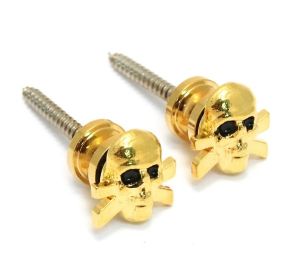 Custom Designed Strap Skull Buttons, Gold