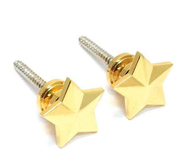 Custom Designed Strap Star Button, Gold