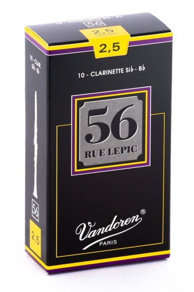 Bb Clarinet 56 Rue Lepic Reeds Strength 2.5; Box of 10