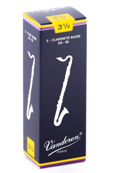 Bass Clarinet Traditional Reeds Strength 3.5; Box of 5