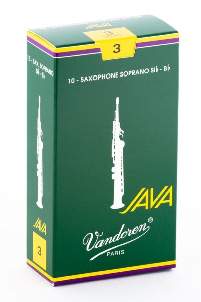 Soprano Sax JAVA Reeds Strength 3; Box of 10