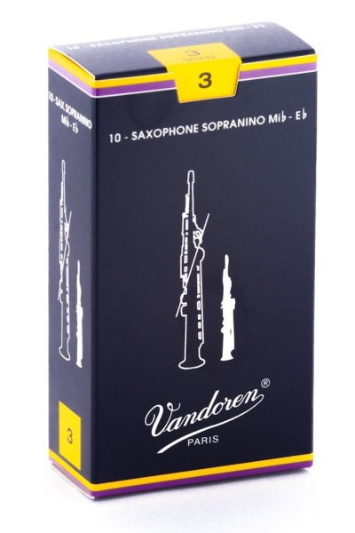 Sopranino Sax Traditional Reeds Strength 3; Box of 10