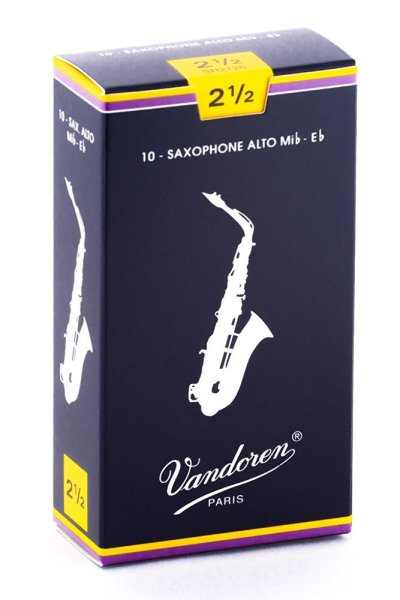 Alto Sax Traditional Reeds Strength 2.5; Box of 10