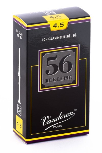 Bb Clarinet 56 Rue Lepic Reeds Strength 4.5; Box of 10