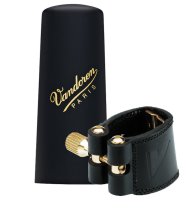 Leather Ligature and Plastic Cap for Alto Sax with 3 Interchangeable Pressure Plates