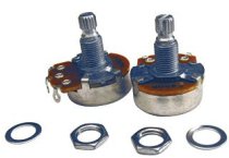 250K Pot A-Curve Split Shaft Potentiometer (2 Pack)