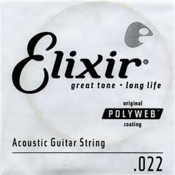 80/20 Bronze Acoustic Guitar String with Polyweb Coating - .022