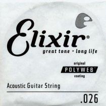 80/20 Bronze Acoustic Guitar String with Polyweb Coating - .026