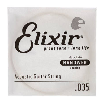 80/20 Bronze Acoustic Guitar String with Polyweb Coating - .035