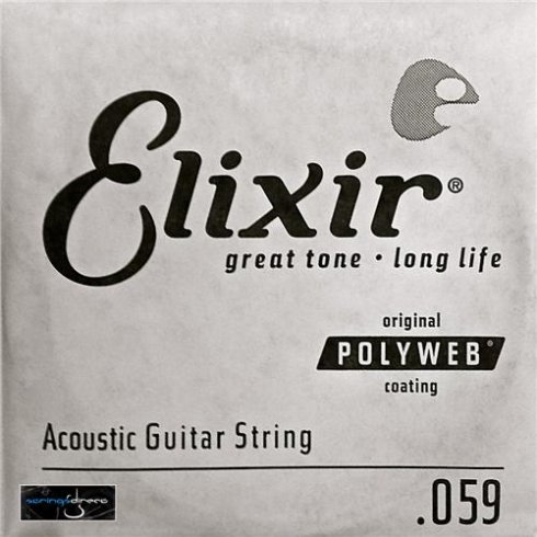 80/20 Bronze Acoustic Guitar String with Polyweb Coating - .059