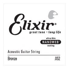 80/20 Bronze Acoustic Guitar String with Nanoweb Coating - .052