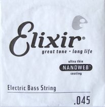 Nickel Plated Steel Electric Bass Guitar String with Nanoweb Coating - .045