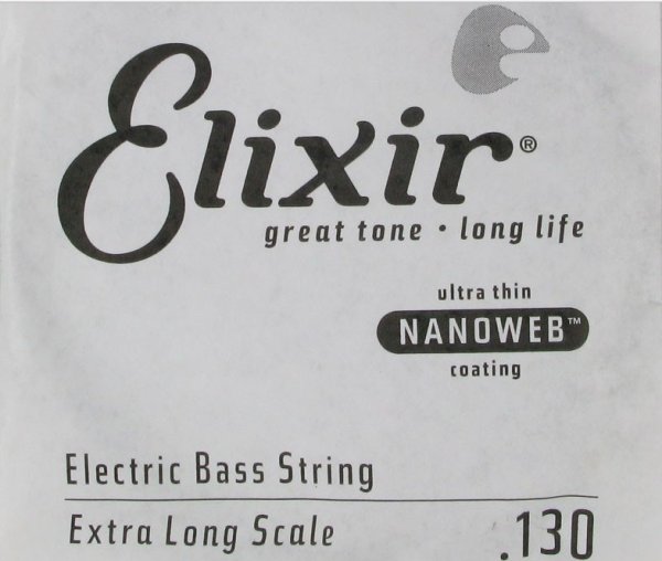 Electric Bass Single String Nanoweb Coating, .130, Extra Long Scale