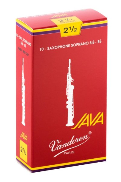 Soprano Sax JAVA Red Reeds Strength 2.5, Box of 10