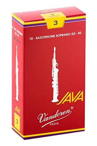 Soprano Sax JAVA Red Reeds Strength 3; Box of 10