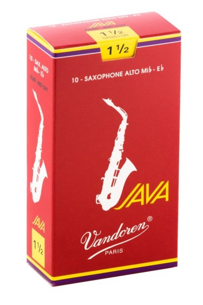 Alto Sax JAVA Red Reeds Strength 1.5; Box of 10