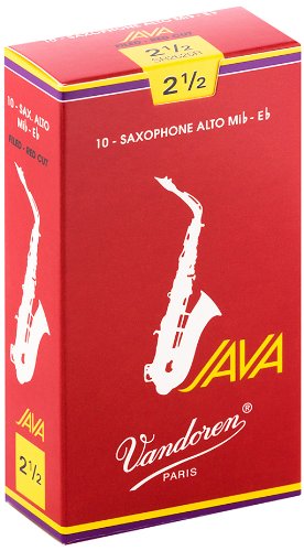 Alto Sax JAVA Red Reeds Strength 2.5; Box of 10