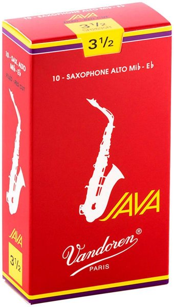 Alto Sax JAVA Red Reeds Strength 3.5; Box of 10