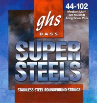 Super Steels Roundwound Stainless Steel Bass Guitar Strings - Medium-Light 44-102