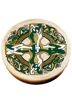 12" Celtic Design Bodhran | Gaelic Cross