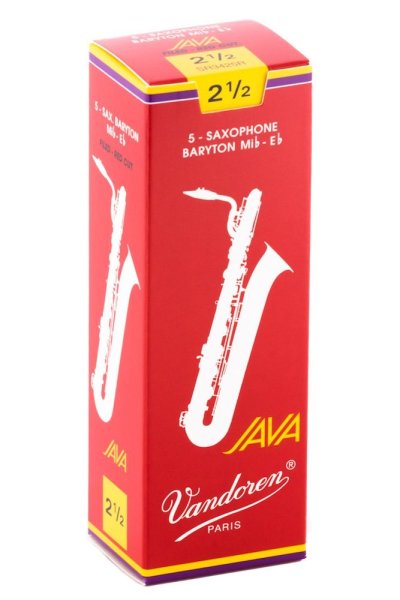 Bari Sax JAVA Red Reeds Strength 2.5; Box of 5