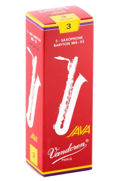 Bari Sax JAVA Red Reeds Strength 3; Box of 5