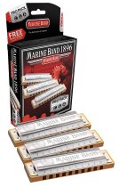 Marine Band Harmonica, Pro Pack, Keys of C, G, and A Major