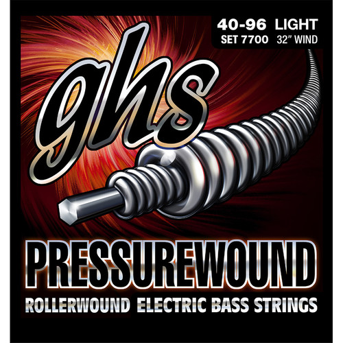 Pressurewound Rollerwound Electric Bass Strings 4-String Set - Light 40 - 96