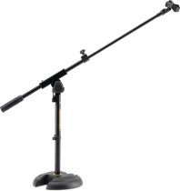 Low ″H″ Base Mic Stand w/Boom & Mic Clip