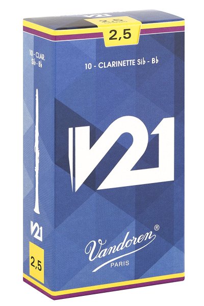 Bb Clarinet V21 Reeds Strength 2.5, Box of 10