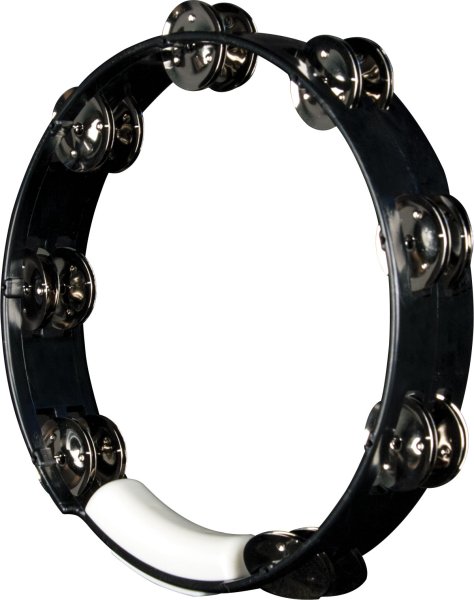 Black with Nickel Jingles True Colors Tambourines 10"