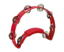 Red With Nickel Jingles Solo Tambourine