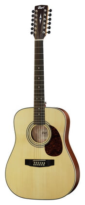 12-String Open Pore Dreadnought Acoustic Guitar, Natural