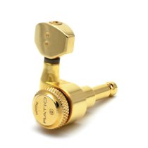 Ratio Locking Tuned Machine Heads - Electric 6 in Line Contemporary Mini Gold 2 Pi