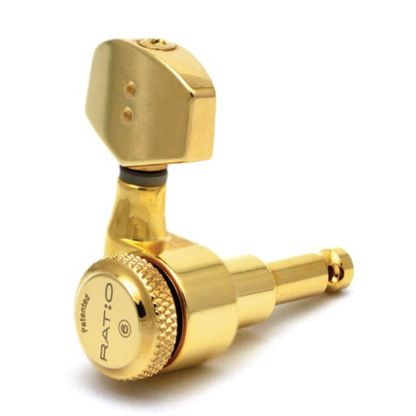 3+3 Ratio Contemporary Style Electric Locking Machine Heads, Gold