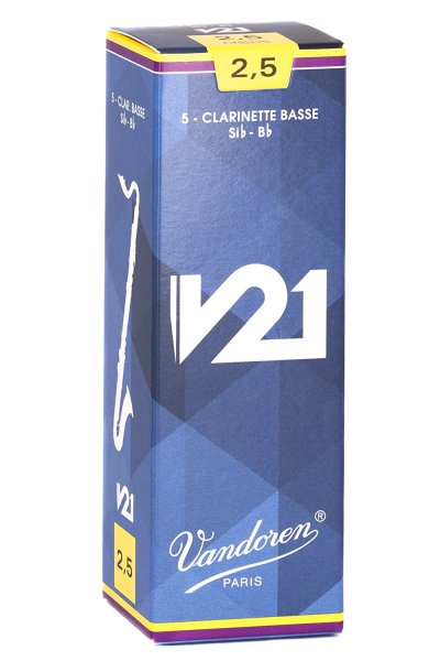 Bass Clarinet V21 Reeds Strength 2.5, Box of 5