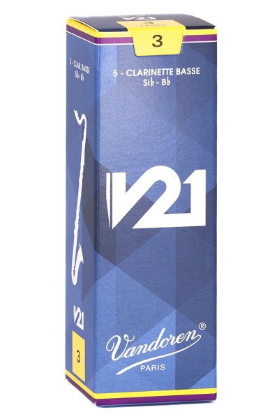 Bass Clarinet V21 Reeds Strength 3, Box of 5