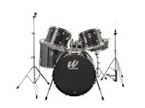 5 Piece Stage Drum Kit With Throne, Black Sparkle