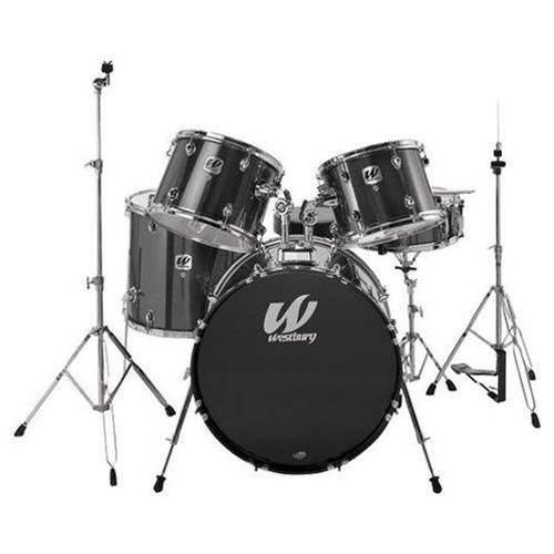 5 Piece Studio Drum Kit With Throne In Black Sparkle