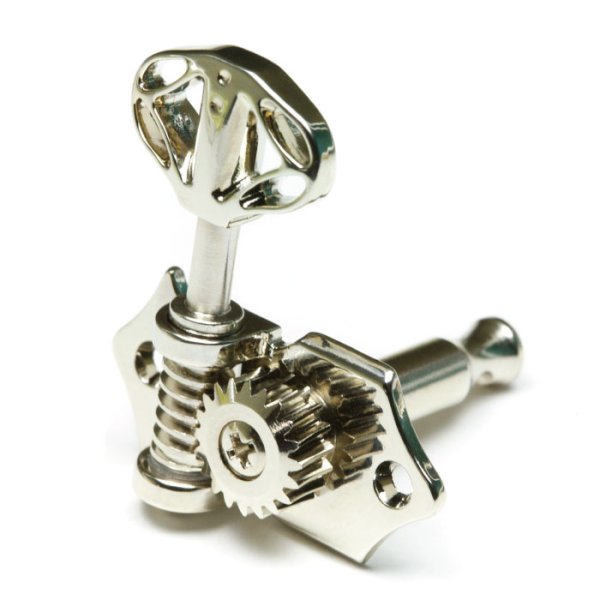 Ratio Open Back Tuned Machine Heads - Acoustic 3+3 Skeleton Nickel