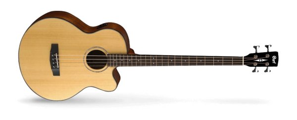 Jumbo Acoustic / Electric Bass With EQ & Gig Bag, Natural Glossy