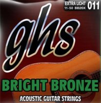 Bright Bronze 80/20 Copper Zinc Acoustic Guitar Strings - Ultra Light 10-46