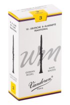 Bb Clarinet White Master Traditional Reeds Strength 3, Box of 10